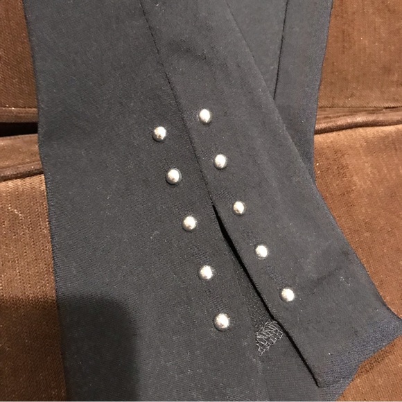 Roz and Ali Black Silver Beads On Ankles classic fit ankle length pant Size 4 - Picture 4 of 8